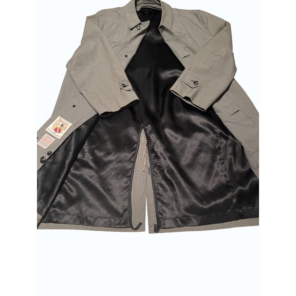 Vintage Brigadier by Curlee Men’s 42L Trench Coat–‎ Rain Repellent, Houndstooth - Picture 14 of 14
